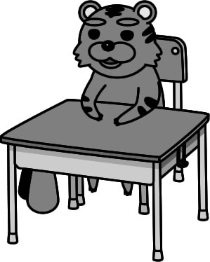 トラが机に座っている様子のイラスト画像4