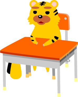 トラが机に座っている様子のイラスト画像5