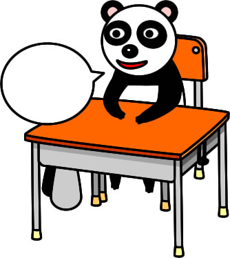 パンダが机に座っている様子のイラスト画像3