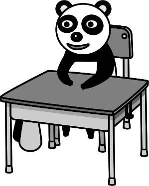 パンダが机に座っている様子のイラスト画像4