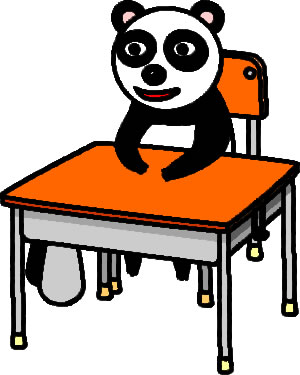 パンダが机に座っている様子のイラスト画像6