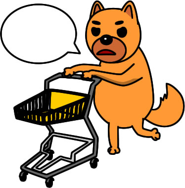 ショッピングカートを押すイヌのイラスト画像3
