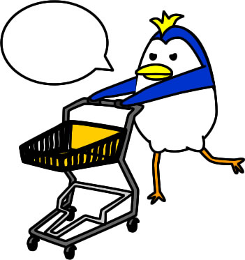 ショッピングカートを押すペンギンのイラスト画像3
