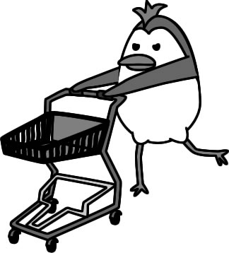 ショッピングカートを押すペンギンのイラスト画像4
