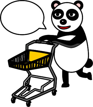 ショッピングカートを押すパンダのイラスト画像3