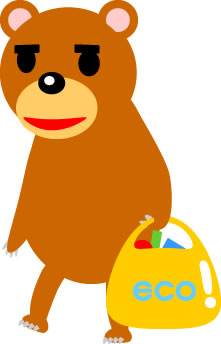 エコバッグを持つクマのイラスト画像5