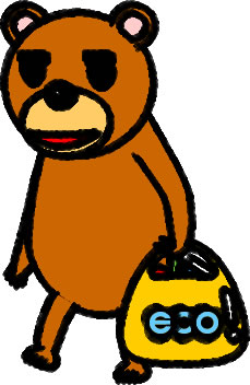 エコバッグを持つクマのイラスト画像6