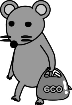 エコバッグを持つネズミのイラスト画像4