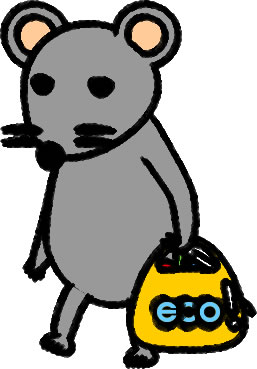 エコバッグを持つネズミのイラスト画像6