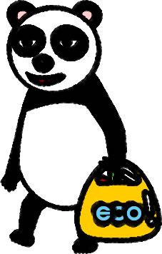 エコバッグを持つパンダのイラスト画像6