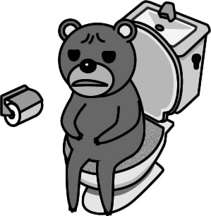 トイレにこもるクマのイラスト画像のイラスト画像4