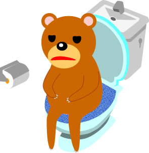 トイレにこもるクマのイラスト画像のイラスト画像5