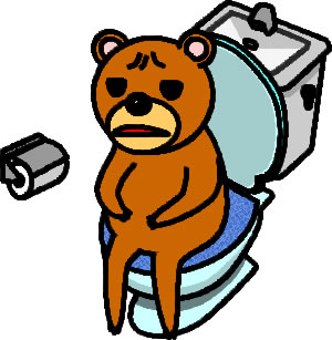 トイレにこもるクマのイラスト画像のイラスト画像6