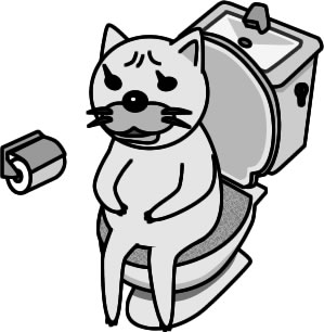トイレにこもるネコのイラスト画像のイラスト画像4