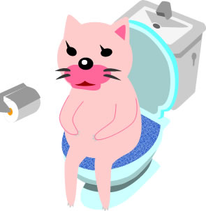 トイレにこもるネコのイラスト画像のイラスト画像5
