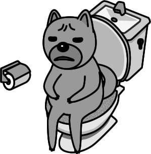 トイレにこもるイヌのイラスト画像のイラスト画像4