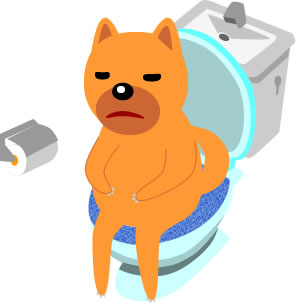 トイレにこもるイヌのイラスト画像のイラスト画像5