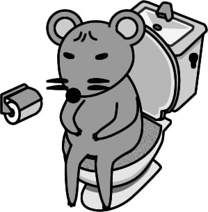 トイレにこもるネズミのイラスト画像のイラスト画像4