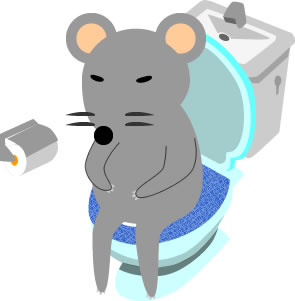 トイレにこもるネズミのイラスト画像のイラスト画像5