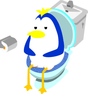 トイレにこもるペンギンのイラスト画像のイラスト画像5