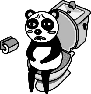 トイレにこもるパンダのイラスト画像のイラスト画像4