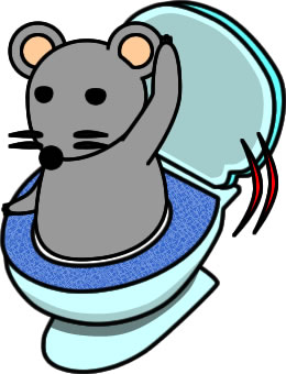 トイレから登場するネズミのイラスト画像のイラスト画像