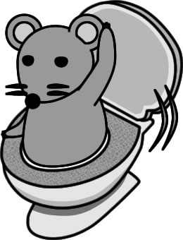 トイレから登場するネズミのイラスト画像のイラスト画像4