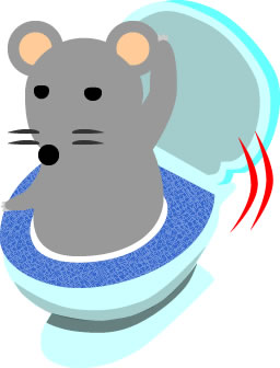 トイレから登場するネズミのイラスト画像のイラスト画像5