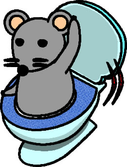 トイレから登場するネズミのイラスト画像のイラスト画像6