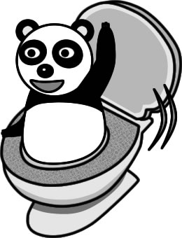 トイレから登場するパンダのイラスト画像のイラスト画像4