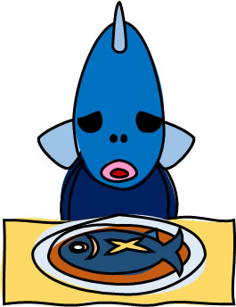 魚料理を食べる魚のイラスト画像5