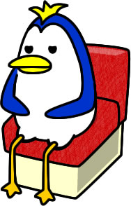 イスに座っているペンギンのイラスト画像