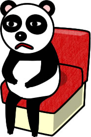 イスに座って寝ているパンダのイラスト画像