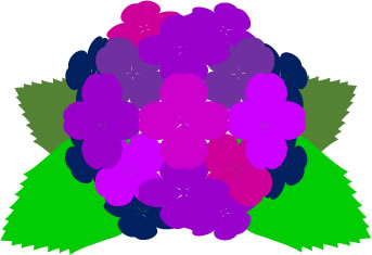 紫のアジサイのイラスト画像5