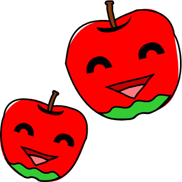 リンゴのキャラクター風イラスト画像2
