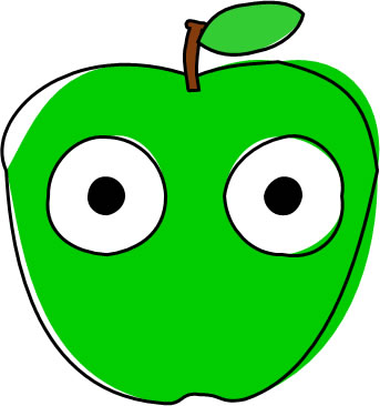 青リンゴのキャラクター風イラスト画像3