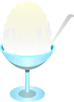 ミルクのかき氷のイラスト画像