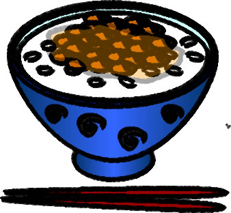 納豆かけご飯のイラスト画像