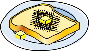 バターののったトーストのイラスト画像