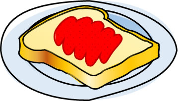 ジャムを塗ったトーストのイラスト画像