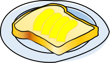 バターを塗ったトーストのイラスト画像