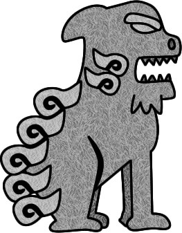 いかつい顔の狛犬のイラスト画像1