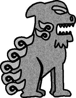 いかつい顔の狛犬のイラスト画像6