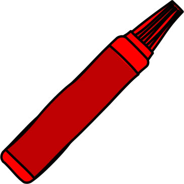 赤いマジックペンのイラスト画像