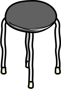 丸パイプ椅子のイラスト画像1