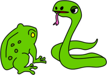 蛇に睨まれた蛙のイラスト画像