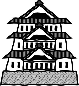 弘前城のイラスト フリーイラスト素材 変な絵 Net