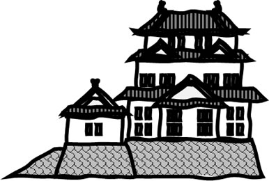 小田原城の天守のイラスト画像2
