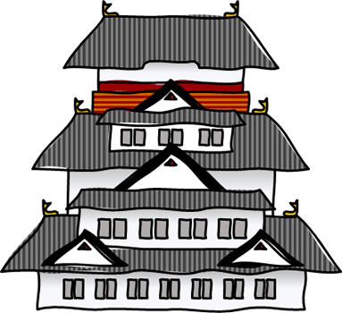 大阪城の天守のイラスト画像1