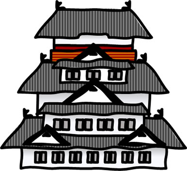 大阪城の天守のイラスト画像2